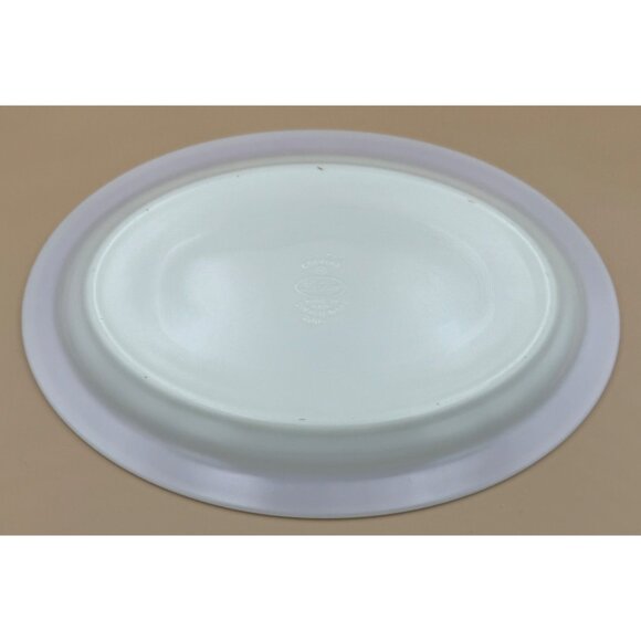 Vintage Corning Decor Dinnerware 12" Oval Platter With Red Autumn Bands Pyrex - Picture 4 of 7